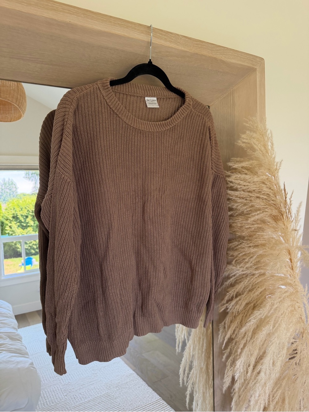 Jax and Lennon Women’s Taupe Classic Crewneck Sweater
